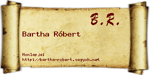 Bartha Róbert névjegykártya