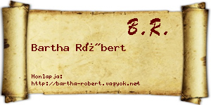 Bartha Róbert névjegykártya